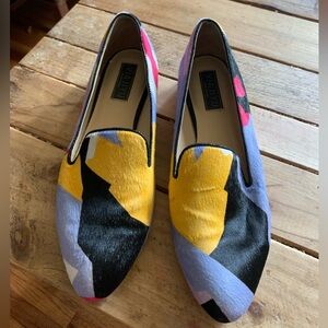 Viajiyu Flats made in Italy color blocked 90’s vibe loafers size 41